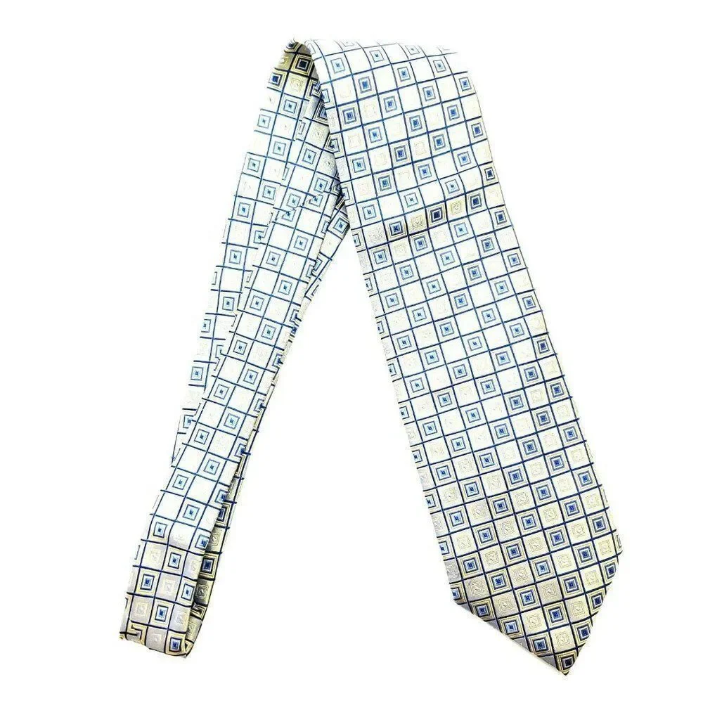 Roberto Villini Collezione Silk Tie Yellow Blue Wo‎